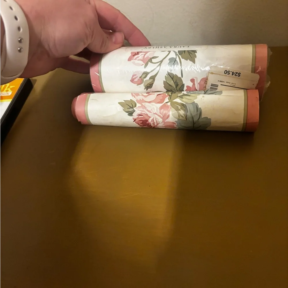 Laura Ashley Cottage Rose Wallpaper - Pink and Green